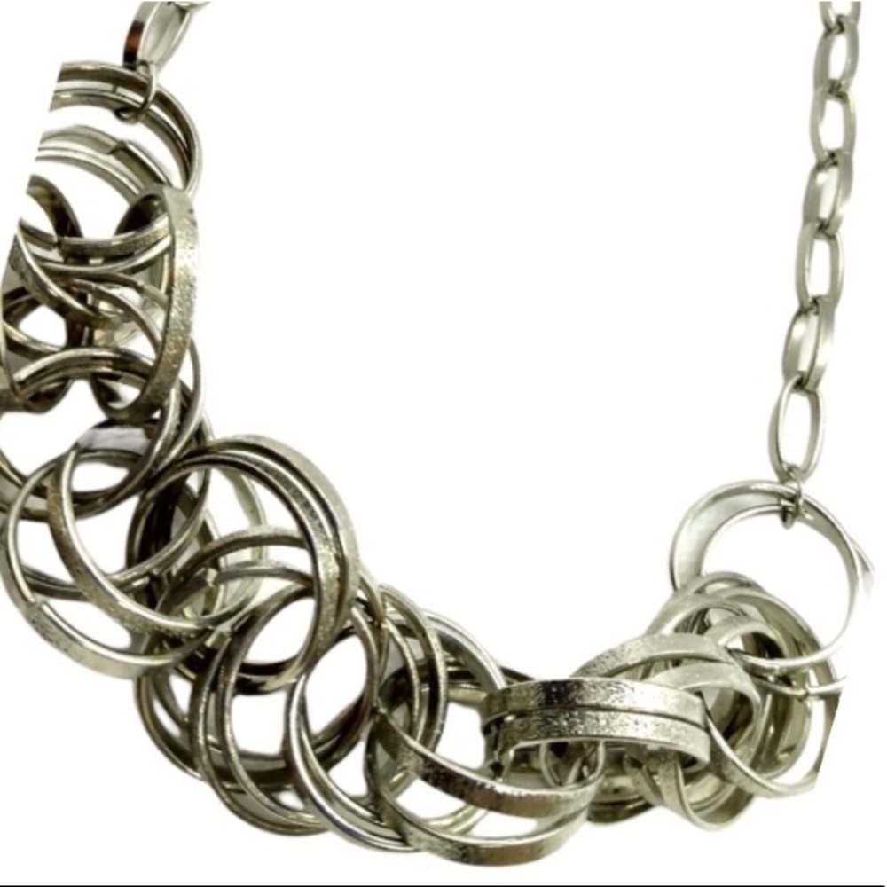 Silver Circular Ring Necklace - image 1